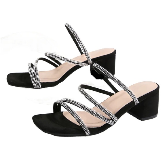 Shoes - Elegant Black Women's Heeled Sandals